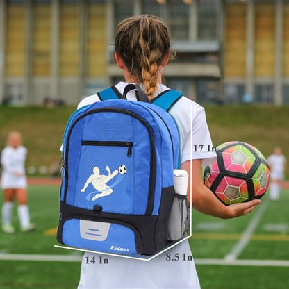 Soccer Ball Bag-Backpack for Basketball,Volleyball with Cleat Shoes and Ball Compartment for Sports Team,Trainning - color: Brighten Blue