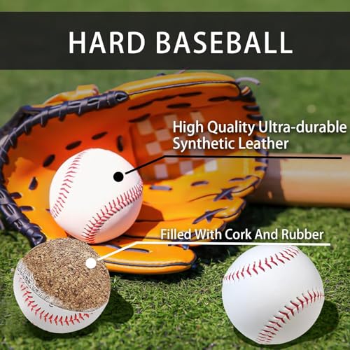 Unmarked Adult Baseballs, Standard Practice Baseball Size 9 Inch, Blank Baseballs Tball Balls for High School League Training, Pitching, Throwing and Autograph (2Pack, 4 Pack, 12 Pack) - style: 1 Pack Baseball