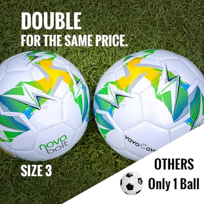 VavaCava 4'x3' Kids Soccer Goal Set, 2 Portable Pop Up Soccer Goals for Backyard, 2 Size 3 Balls, 10 Cones, Pump, Carry Bag, Little Monster Keychain & SGS Certificate, Toddler Soccer Net
