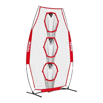 VEVOR 8x8ft Football Trainer Throwing Net, Training Throwing Target Practice Net with 6 Target Pockets,Football Training Equipment Includes Portable Carry Bag,Great for Quarterback