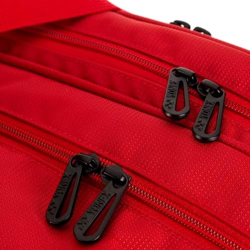 YONEX Pro Tournament Bag | Durable Lightweight Functional Breathable Multi-Compartment Tennis & Badminton Bag for Sport Gear - color: Scarlet