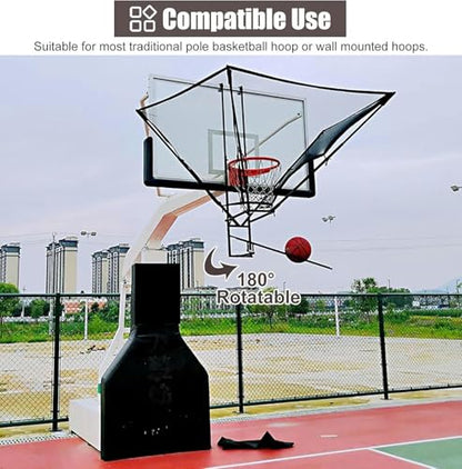 Hanging Basketball Return，Basketball Shot Returner System, Basketball Shooting Rebounder for Hoop, Basketball Return Net Attachment, Basketball Practice Aid Equipment