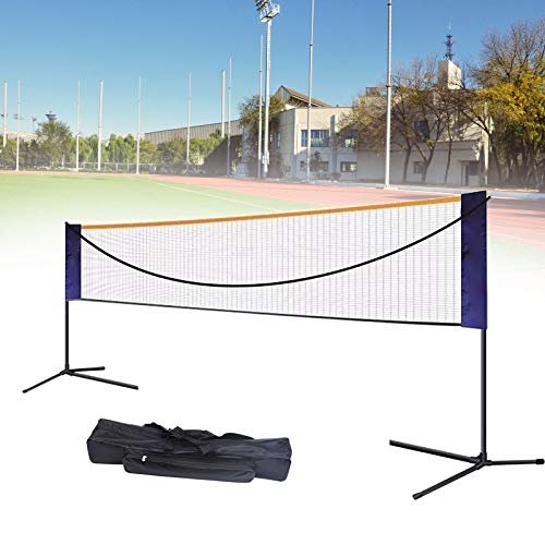 Foldable Badminton Net Set, Adjustable Width (20ft/17ft/12.6ft), Adjustable Height(2.5ft/4.1ft/5.1ft), Portable Badminton Net for Outdoor Indoor