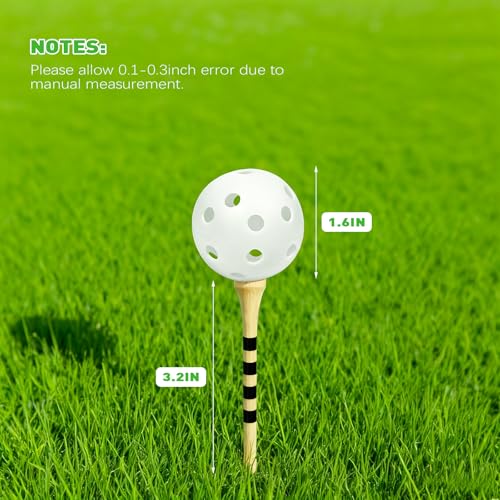 26 Pack Practice Golf Balls, 41mm Hollow Airflow Plastic Golf Balls with Golf Tees, for Indoor Outdoor Driving Range Backyard Swing Practice - color: White