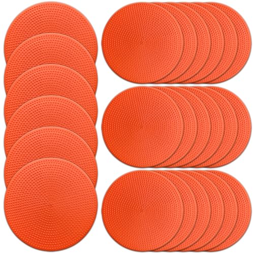 Poly Spot Markers 4.73 inch/10 inch 12 Pcs Non-Slip Rubber Agility Training Markers Floor Dots Flat Field Cones for Football, Soccer, Basketball, School Exercise Drills, Dance Practice - style: 4.73 inch 24 Pcs Yellow (TPE)