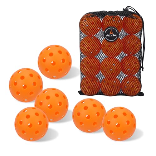 Pickleball Balls 6 Pack | 12 Pack- 40 Holes Outdoor Pickleball with Bag, Perfectly Balanced, High Bounce, Crack-Resistance，USAPA Standard - Multiple Colors - color: Orange, size: 12 pcs