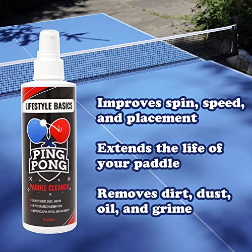 Lifestyle Basics Ping Pong Paddle Cleaner - Rubber & Wood Cleaner for Table Tennis Rackets - 3 Pack Microfiber Cleaning Cloths - Non-Abrasive, Reusable, Washable
