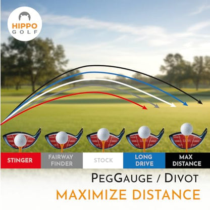PegGauge 3-in-1 Tee Height Gauge & Golf Divot Tool – Magnetic Ball Marker, Repair Pitch Marks, Perfect Tee Height Every Swing, Lightweight Golf Accessory