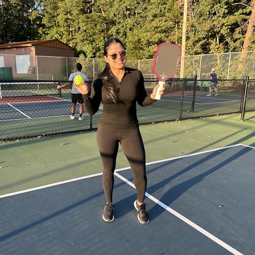 Pickleball Paddle,Pickleball Paddles-3K Raw Carbon Fiber Pickle Ball Paddle Surface with Great Grit & Spin,T700 Pickleball Racket with Excellent Power,Control and Balance,USAPA Approved - color: Pink White