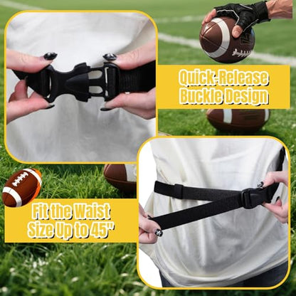 14 Set Flag Football Belts, Adjustable Flag Football Flags Set with Belts, Easy Tear Away Flags Football Kit for Players Training Competition, 2 Color