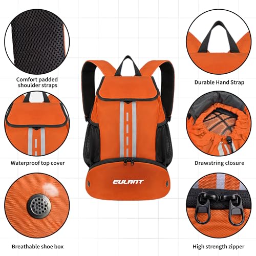 EULANT Soccer Backpack with Shoes Compartment, Waterproof Drawstring Bag for Sport Gym Swim Yoga Travel Football Volleyball
