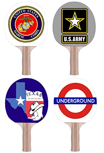 Infusion Custom Photo or Logo Ping Pong Paddle, Premium 5 Ply Direct Imprint Personalization on Table Tennis Racket - color: Red on Back, size: 1 Paddle