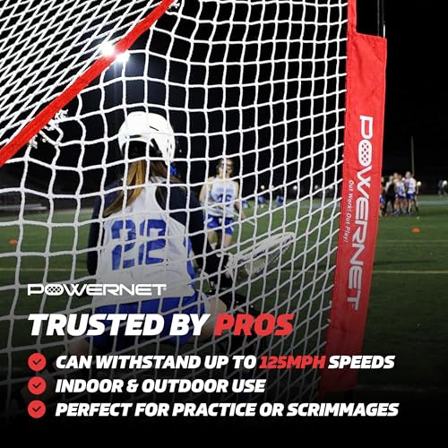 PowerNet Portable 4x4 FT Lacrosse Goal, Quick and Easy 2 Minute Setup No Tools Required, Perfect for Practice or Scrimmages, Bow Style Frame