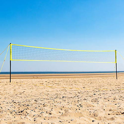 Vermont Portable Volleyball Sets [Beach or Standard] | Volleyball Training Equipment - Volleyball Posts, FIVB Nets, Guy Ropes & Carry Bag | Volleyball Net Outdoor - color: Pro Beach Set