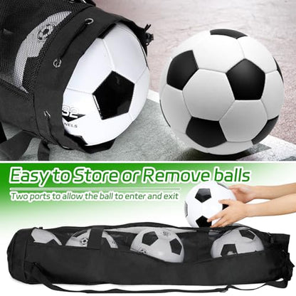 Skureay Basketball Bag for Team Balls, Heavy Duty Basketball Coashes Bag - 5 Basketballs Mesh Bag for Coaching/Basketabll Accessories