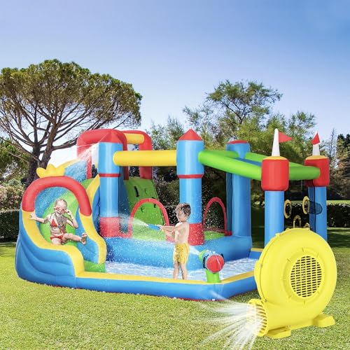Bounce House Blower, 550W/0.74HP Portable Air Blower for Inflatable, Powerful Inflatable Bubble House Blowers Fan Pump for Inflatable Bouncy Castle, Water Slide, Jumper