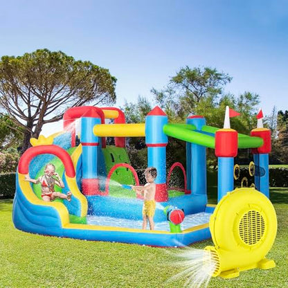 Bounce House Blower, 550W/0.74HP Portable Air Blower for Inflatable, Powerful Inflatable Bubble House Blowers Fan Pump for Inflatable Bouncy Castle, Water Slide, Jumper