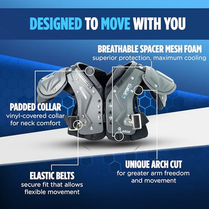 Sports Unlimited Xcalibur Youth Football Shoulder Pads, Youth Shoulder Pads for Football
