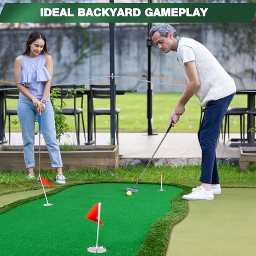 Wekin Golf Putting Green,5x10ft Thickening Professional Large Golf Putting Mat with Realistic Turf for Indoor & Outdoor, Golf Game Practice Equipment