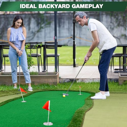 Wekin Golf Putting Green,5x10ft Thickening Professional Large Golf Putting Mat with Realistic Turf for Indoor & Outdoor, Golf Game Practice Equipment