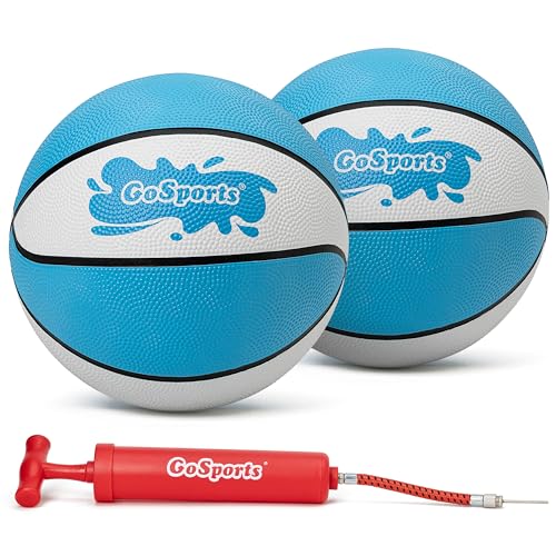 GoSports Water Basketballs 2 Pack - Choose Between Size 3 and Size 6, Great for Swimming Pool Basketball Hoops - style: Light Blue SIze 3 (7" D)
