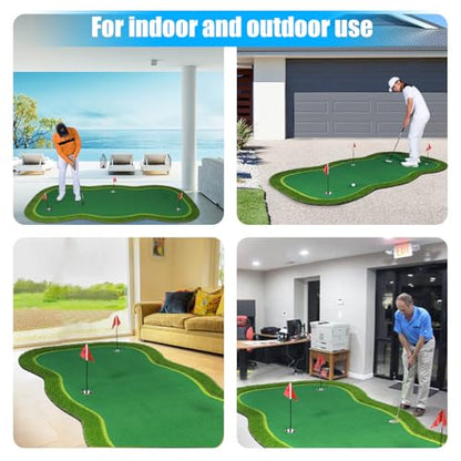 Golf Putting Green/Mat-Golf Training Mat- Professional Golf Practice Mat- Green Long Challenging Putter for Indoor/Outdoor - style: 5x10ft mat