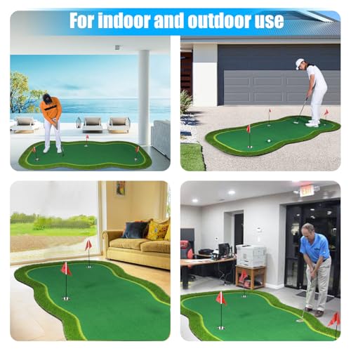 Golf Putting Green/Mat-Golf Training Mat- Professional Golf Practice Mat- Green Long Challenging Putter for Indoor/Outdoor - style: 5x10ft mat