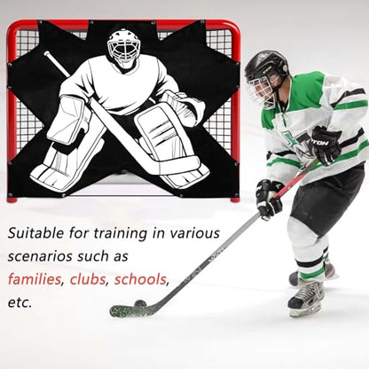 Doublehorse Ice Hockey Training Target: Durable Quick Install PVC Goalie for Shotting Accuracy Skill Development Suit Indoor Outdoor All Weather - for Youth Adults with 7 Hole - 1 Piece