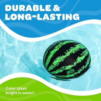 Watermelon Ball – Cool Underwater Pool Toy for Teen Boys, Girls, Men & Women. Great Gifts for Swimming, Diving & Backyard Games. Best for Birthday Presents, Spring Vacation & Summer Family Fun. - size: 9", style: 9" Green