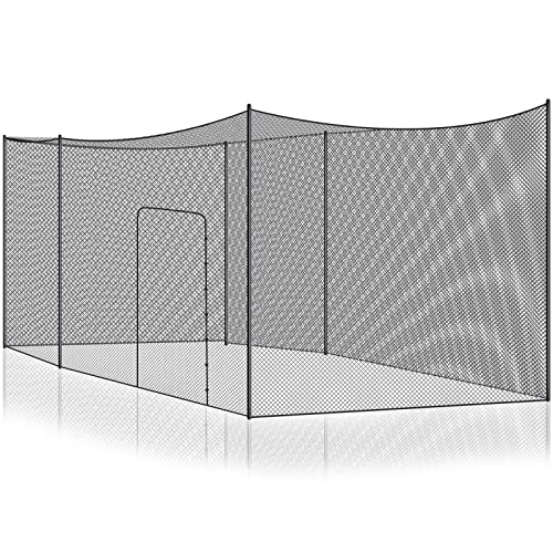 Syhood Baseball Batting Cage Net Heavy Duty Cricket Golf Softball Hitting Practice Net Portable Pitching Cage, Training Sports Barrier Screen for Backyard Outdoor