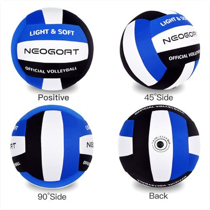 Soft Volleyball for Indoor Practice-Super Soft & Silent Fabric Indoor Volleyball Lightweight for Kids Youth Beginners, Perfect for House Training Practice Games(Deflated,with Pump)