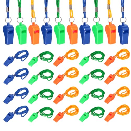 Whistles with Lanyard, Training Sports -Fitting for (Coaches/Referee/Outsides/Team Events) - color: Blue,Green,Orange