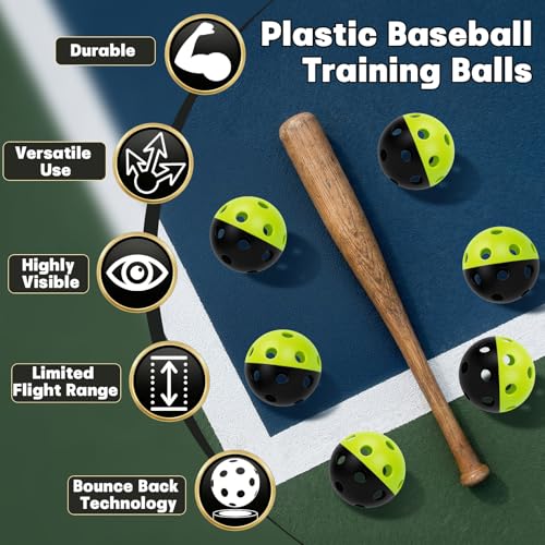 Mototo 12/30/60 Practice Baseballs for Hitting, 2.8 Inch Plastic Soft Baseballs for Practice Lightweight Soft Ball Hollow Training Softball for Sport Pitching Batting