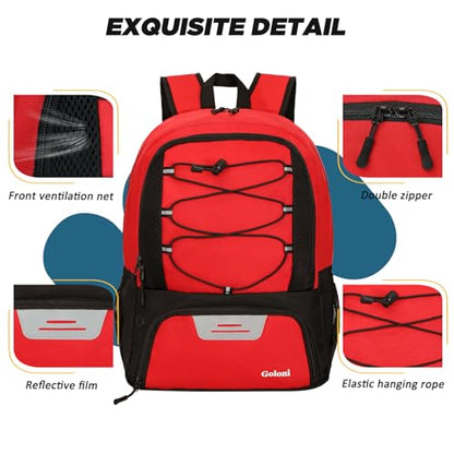Goloni Soccer Bag, Basketball Bag with Ball Compartment & Shoe Compartment,Large Soccer Backpack for Basketball,Gym，Football - color: Red