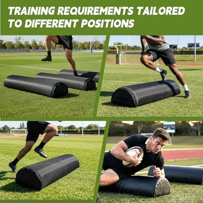 2 PCS Inflatable Football Step Over Dummy with Air Pump, Tackle Dummy with Handles for Easy Storage & Portability, Football Training Equipment for Enhancing Footwork Drills/Athletic Skills