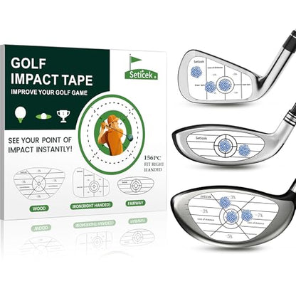 Seticek Golf Impact Tape Labels ｜Self-Teaching Sweet Spot and Consistency Analysis ｜ Improve Golf Swing Accuracy and Distance - color: 156pc-Right Handed( Iron 64+Wood 60+ Fairway 32)