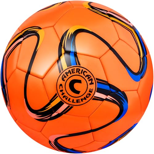 Brasilia Soccer Ball – Professional Training Soccer Ball for Grass Fields – Durable TPU Machine Stitched Soccer Balls – Sizes 2, 3, 4 & 5 – Outdoor Practice & Match Play - color: Orange, size: 5