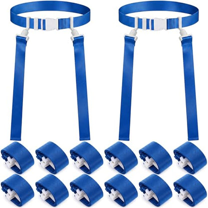 Peryiter 2/12/24/36 Player Flag Football Belt, Adjustable Football Belts and Flags for Kids Youth Adult Sport Team Training - color: Blue