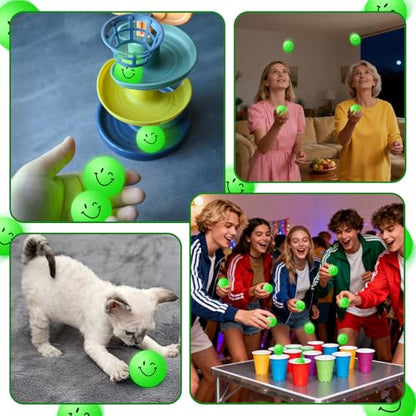 Glow in The Dark Ping Pong Balls - 40mm Table Tennis Balls Luminous Ball for Outdoor Practice Night Party Decor, Sports Activities, Games