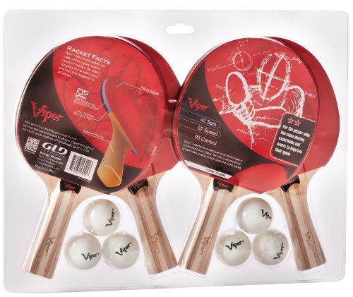 Viper Table Tennis Accessory Set (Rackets/Paddles and Balls) - style: 4 Rackets and 6 Balls