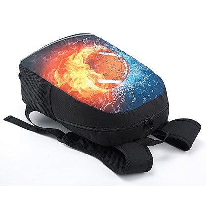 CAIWEI American Football Backpack School Bag (Burning Rugby 1) - color: Burning Rugby 1, size: 17.2*11.7*5.5 Inch