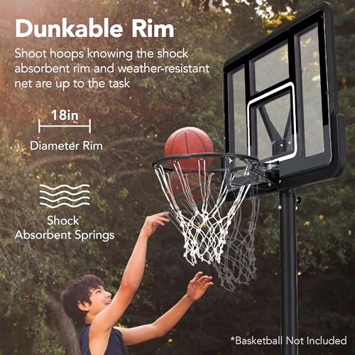 Best Choice Products 10ft Regulation Basketball Hoop, Height Adjustable Outdoor Goal w/Shock Absorbent Rim, Base Gel, 2 Wheels - style: Black/Silver
