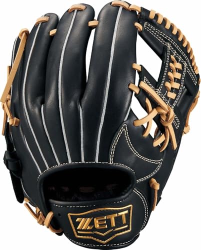 ZETT BJGB74430 Boys Baseball Soft Glove Soft Steer Series All-Round Left Throw Black x Pastel Brown (1932)