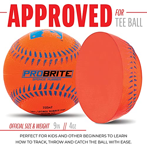Franklin Sports - Pro Brite - Neon Rubber Teeball - MLB - Youth Tball - Baseball + Softball - Indoor & Outdoor Use - style: 12 pack