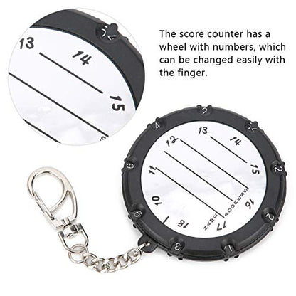 Golf Stroke Counter, Adjustable 18 Holes Score Keeper Compact Portable Plastic Metal Durable Easy-to-Use Training Aid for Golfers Coaches Practice Tournaments Lessons