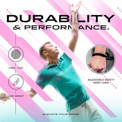 Carbon Halo EVA Soft Core Round Shape Padel Racket (38MM) | Featuring a Carbon Fiber | Perfect Balanced for Comfort & Power | Head Precision for Starters & Intermediate Players (White)