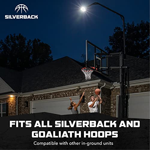 Silverback LED Basketball Hoop Light Illuminates Backboard, Rim, and Court and Fits Square Silverback and Goaliath In-Ground Hoops