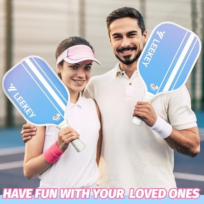 LEEKEY Pickleball Paddles Set of 2 - USAPA Approved Fiberglass Pickleball Racket, Racquet Made of Polypropylene Honeycomb Core,Lightweight Design Pickleball Paddles for Men Women Beginners