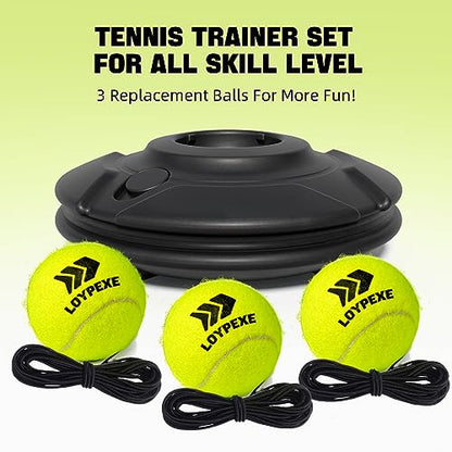 Tennis Practice Rebounder Tennis Trainer Set with String Solo Tennis Trainer Practice Equipment 3 Replacement Rebound Balls Portable Tennis Practice Equipment for Adults Kids