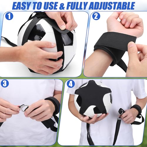 TOBWOLF Wrist Belt Solo Soccer Kick Trainer, Adjustable Handle Soccer Ball Trainers with String Fits Ball Size 3, 4, 5, Football Juggling Throwing Trainer for Adult/Youth to Enhance Ball Control Skill